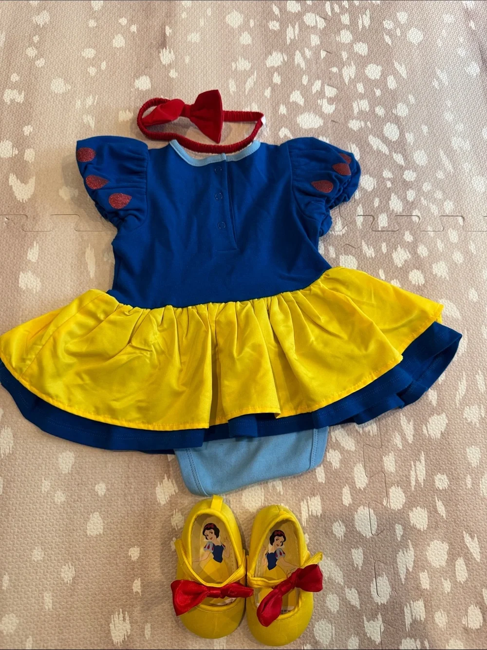 Disney Baby Snow White Costume Bundle 18-24M Dress Bodysuit Shoes Headband